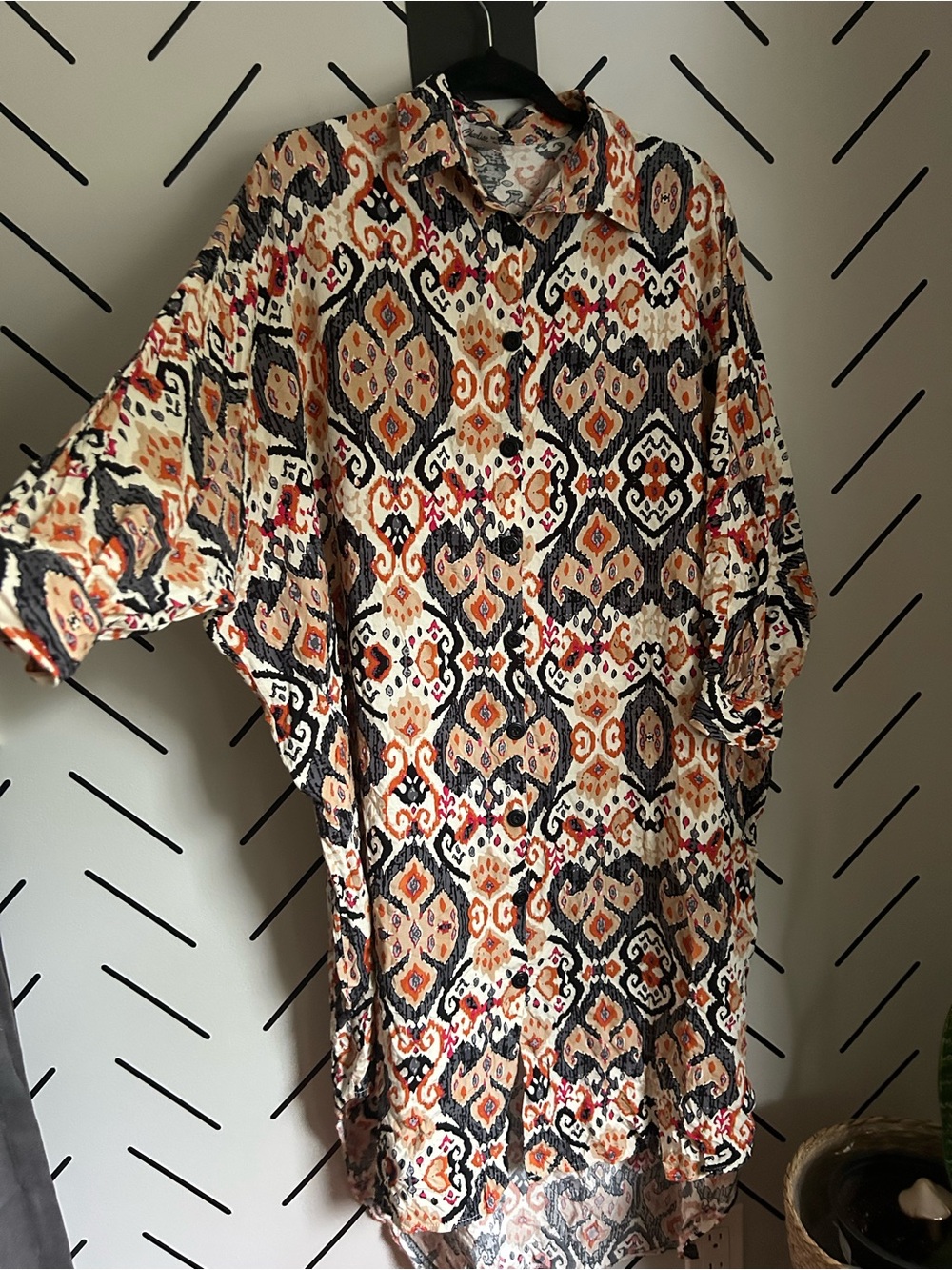 vibrant Charlise paisley shirt dress oversized tunic-style boho - Picture 2 of 7